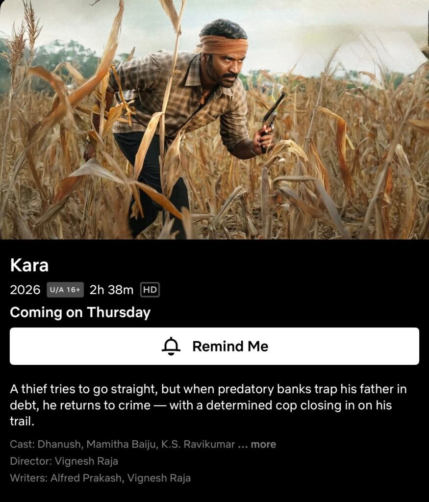 Dhanush’s Kara OTT Release Date Confirmed 1 img 7253