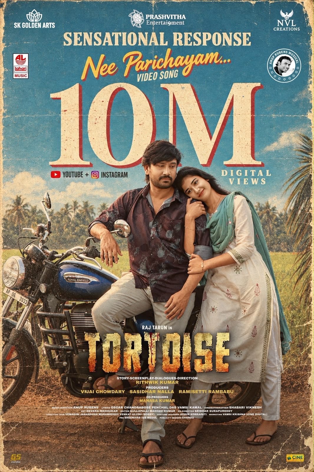 nee parichayam song from raj taruns tortoise hits 10 million views